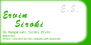 ervin siroki business card